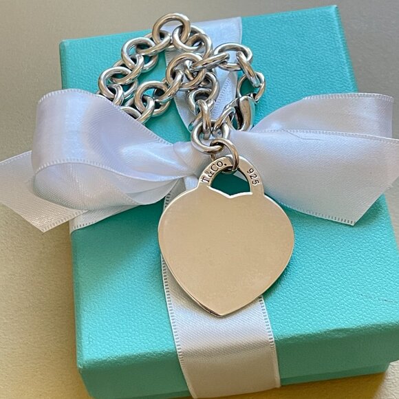 Tiffany & Co. XL Heart Bracelet Silver Extra Large RTT Return To Tiffany - Picture 4 of 10